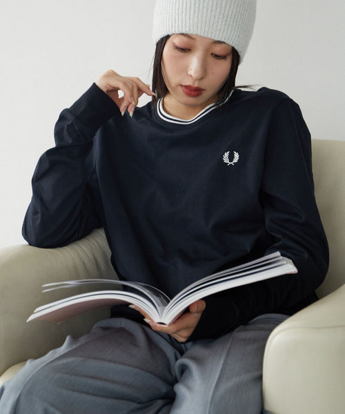 Fred Perry 24 刺繡圓領撞色長 T