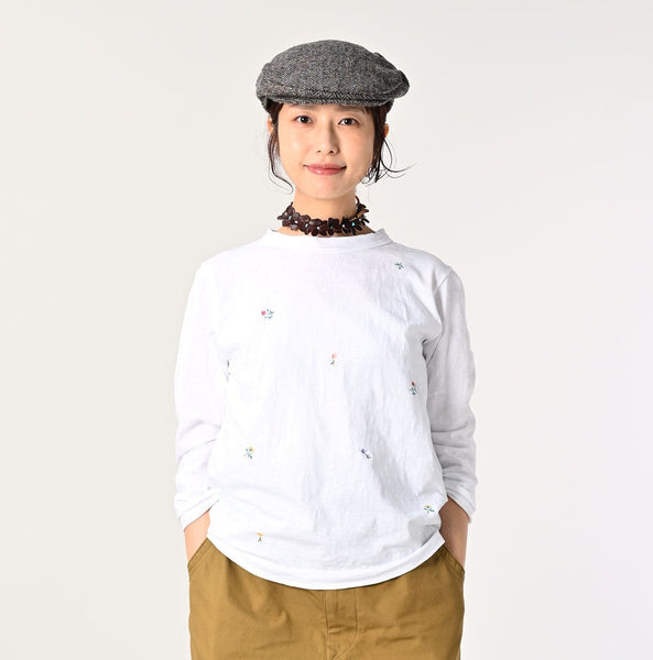 45R 25 秋季小花刺繡長 T