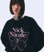 nick nicole 線條蝴蝶印花衛衣