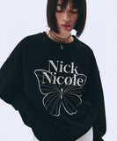 nick nicole 線條蝴蝶印花衛衣