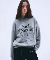 nick nicole 線條蝴蝶印花衛衣