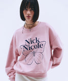 nick nicole 線條蝴蝶印花衛衣